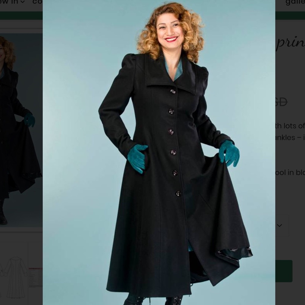 Ankle length pure wool coat